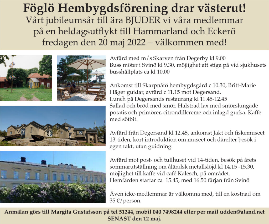 Föglö Hembygdsförening drar västerut!